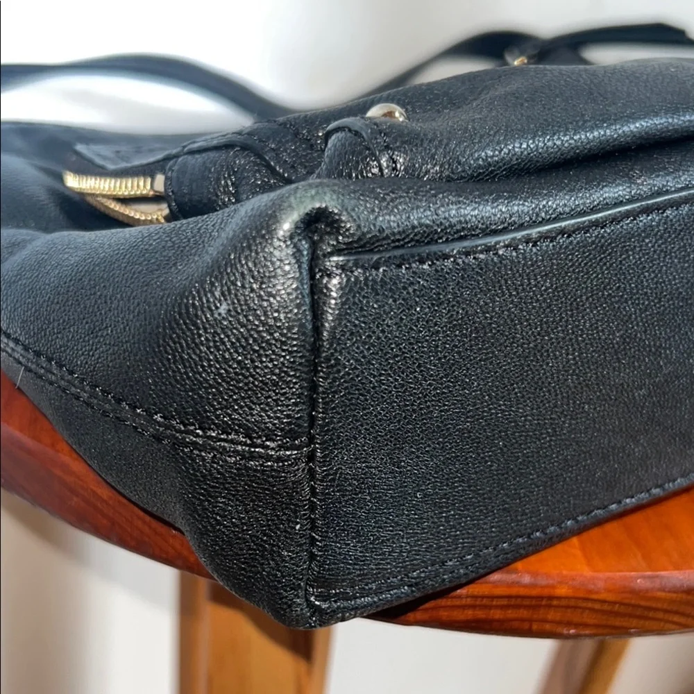 Kate Spade Black Shoulder Bag polka dot interior